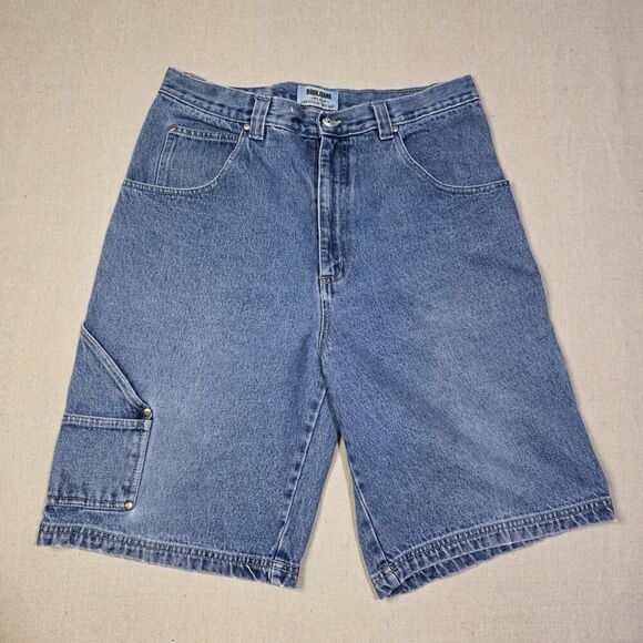 Vintage 90s/Y2K BOXX Jeans NY USA Denim Cargo Skater Shorts Size 36×10 Mens Jort - Picture 1 of 7